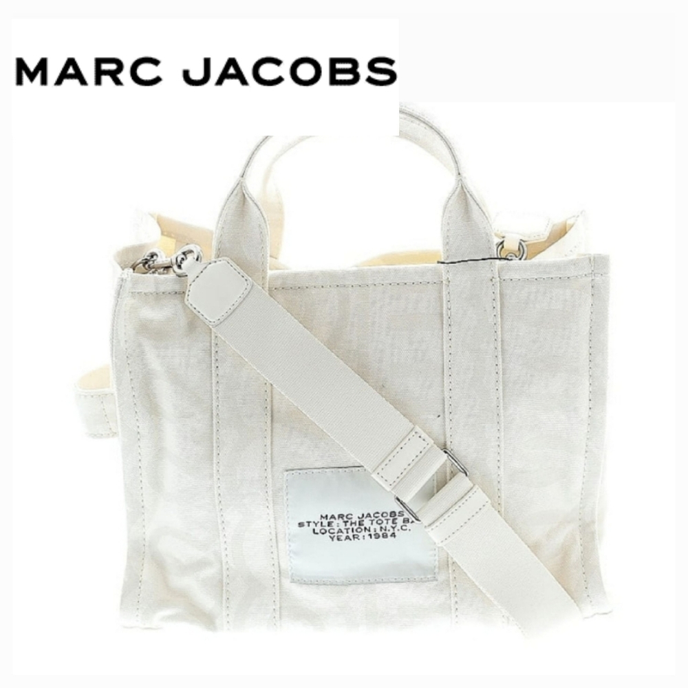MARC JACOBS White Canvas THE TOTE Bag NWT
